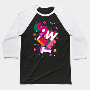 SWEET 3D Typography in Pink Baseball T-Shirt